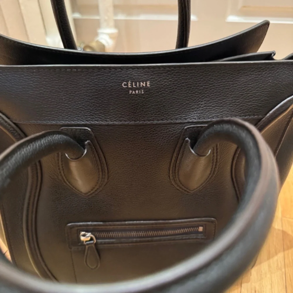 CELINE MINI LUGGAGE BAG - Drummed Calfskin Leather - Black - Picture 6 of 16
